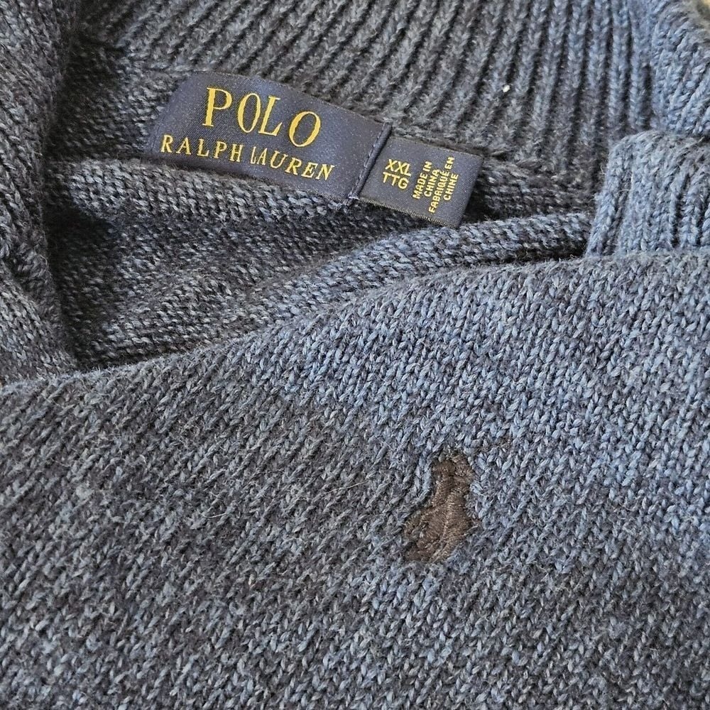 Polo Ralph Lauren 1/4 Zip Pullover Sweater Men's  2XL Black  Pony Logo Classic